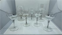 5 Vintage Bohemia Crystal Cocktail Glasses 4.75" H