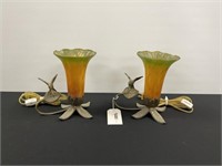Pair of Contemporary Hummingbird Lamps