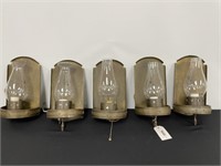 5 Arts & Crafts Brass Wall Sconces
