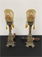 Small Pair of Bedside Table Lamps