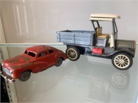 Pair of Vintage Friction Tin Toy Vehicles
