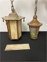 Two 1920's Hanging Ceiling Light Fixtures