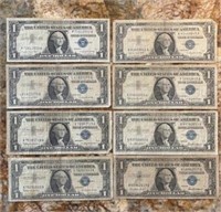 Lot Of 8 Silver Certificates