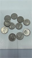 Eleven 1967 Canada 5 Cent Rabbit Coins