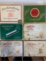 Vintage Cigarette Tins X6