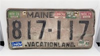 Vintage Maine License Plate