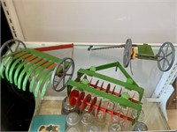 Vintage Tin Toy Farm Implements