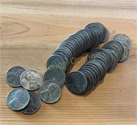 Full Roll Of 50 - 1943 Pds Wartime Steel Cents