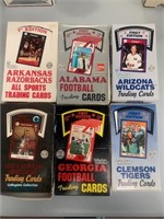 6 BOXES Assorted Collegiate Trading Cards