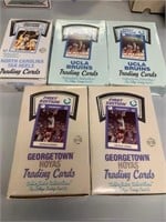 5 BOXES Assorted Collegiate Trading Cards