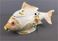 Made In Italy Xl Porcelain Fish Soup Tureen