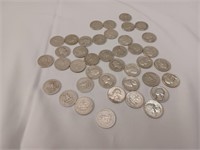1 Roll - 40 Washington Silver Quarters
