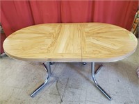 Kitchen Table with Metal Legs and a Leaf,