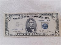 1953 Five Dollar Silver Certificate