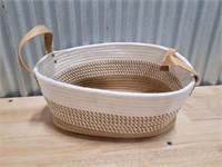 Toned Multi Use Storage Basket - White/Tan