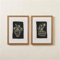 (Set of 2) 12 X 16 Framed Wall Arts Black/White