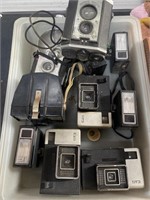 Tote of vintage Cameras! & 1987 Cardinals pin