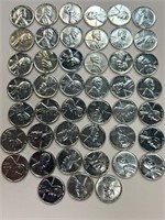 1943 P D S Steel Cents Bu Lot of 45 coins