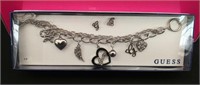 New Guess 7.5" Bracelet & Earring Set-7 Charms