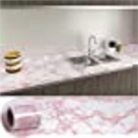 Large Size 30x236 Pink Marble Contact Paper