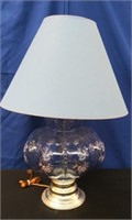 Blue Glass Table Lamp - works