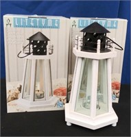 2 New Lighthouse Candle Lanterns
