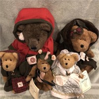 5 BOYDS COLLECTIBLE BEARS  (4 w/original tags)