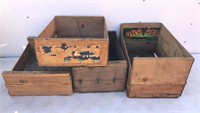 Lot of Vintage Wooden Crates Ads Lot 1