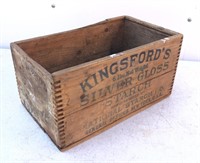 VTG Wooden Crate Kingsford Silver Gloss Starch 7