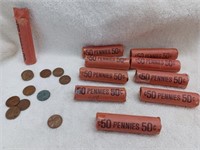 10 Rolls Unsearched Wheat Pennies