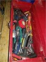 Red tool box of tools