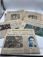August 1977 Elvis Presley funeral newspapers