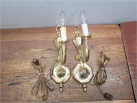 2 BRASS Electrical Wall Scones Lights@4inWx8.5inDx