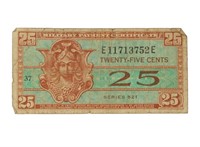 US 25 Cent Military Payment Certificate Series 521