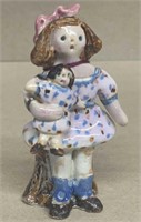 OBK Young Girl with Doll, 3 1/2" tall, RARE