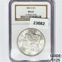 1882-S Morgan Silver Dollar NGC MS63