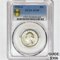 1932-S Washington Silver Quarter PCGS AU50