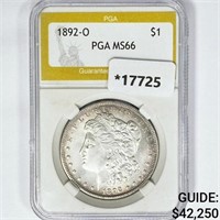 1892-O Morgan Silver Dollar PGA MS66