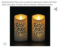 MSRP $20 Faith Hope Love LED Candles