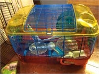 2 hamster cages, food & bedding
