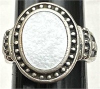 Sz.7 1/3 925 Sterling Silver Ring 7.9 Grams