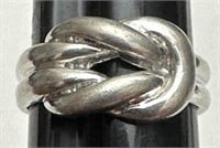 Sz.8 925 Sterling Silver Knot Ring 5.4 Grams