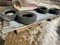 8 sheets of used tin (tires sell separate)