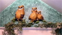 Vintage Owl Wall Hangings w/ Greenery