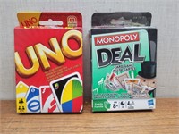 UNO & Monopoly DEAL Decks of Cards