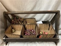 WOOD CARRIER FOR BERRY BASKETS - 18 X 12 X 11 “