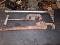 Reamer, cutter and pipe wrench