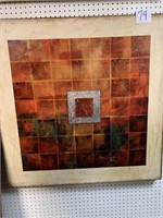 ABSTRACT SQUARE PRINT ON STRETCHED CANVAS 36 X