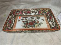 ASIAN RECTANGLE DECORATED BOWL 7 X 10.5 "