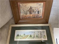 2 SMALL FRAMED WATERCOLOR PAINTINGS